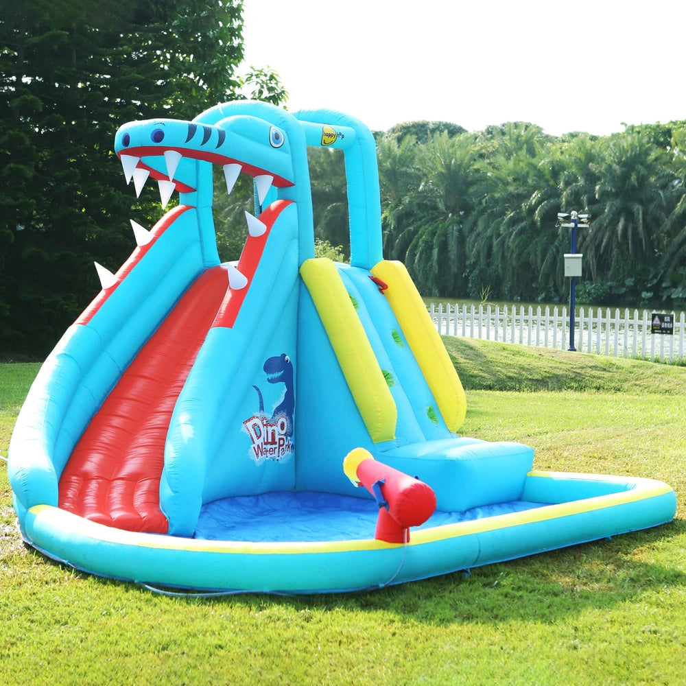 Happy Hop Dinosaur Water Park Bouncy Castle with Slide