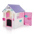 Children's Playhouse with Play Fence - Pink & White (2+ Years)