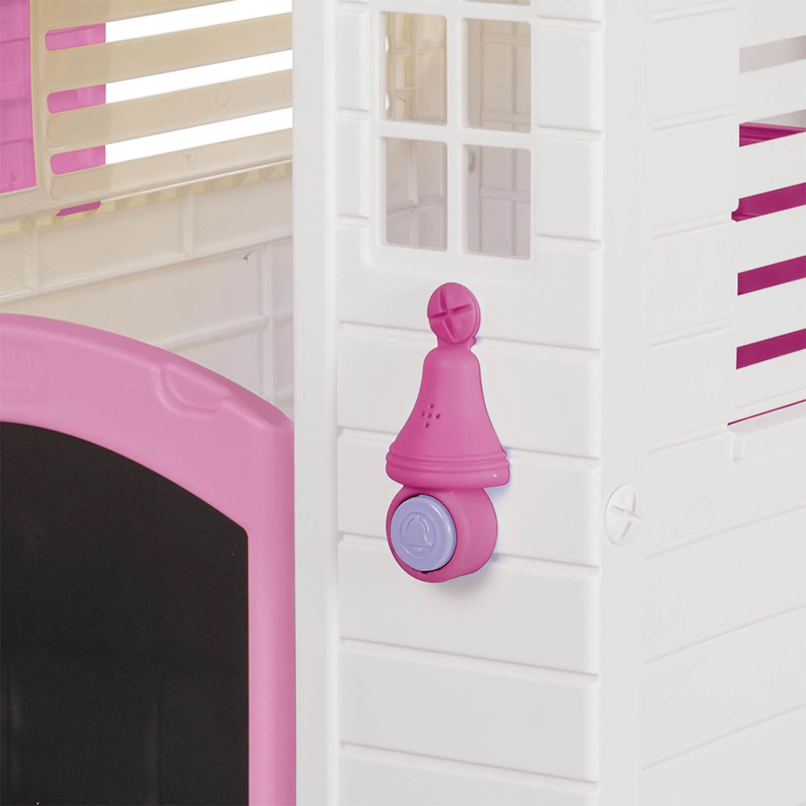 Children's Playhouse with Play Fence - Pink & White (2+ Years)